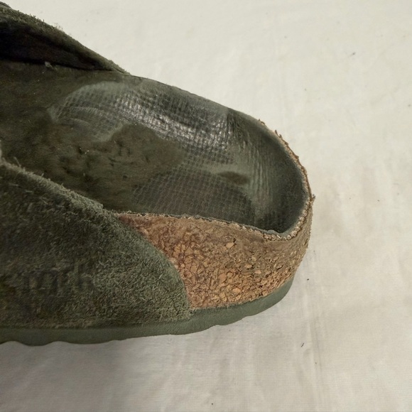 Birkenstock Boston clog shearling slip on suede leather green size 40 women’s - Picture 13 of 14